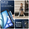 thumbnail image 5 of Case for iPad Air 11 Inch 2024 M2 (Air 6th Generation) A2902/A2903/A2904, Rugged Shockproof Case with Crossbody Strap & Pencil Holder [360° Rotating Hand Strap] & Stand, Navyblue+Black, 5 of 9