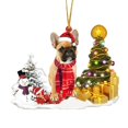 thumbnail image 1 of SGACAI Adorno de árbol de Navidad de madera con forma de perro con gorro de Papá Noel y muñecos de nieve, 1 of 7