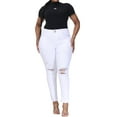 thumbnail image 5 of Gocolloa Womens Plus Size Skinny Jeans Stretchy High Waisted Ripped Distressed Ankle Jean White 16W, 5 of 5