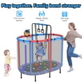 thumbnail image 5 of 60" Toddler Trampoline for Kids with Basketball Hoop, SHINPT Indoor Outdoor Kids Trampoline with Enclosure, Swing, Sandbag, Ring, Gymnastics Bar, Ocean Balls, Small Trampoline Gift for Boys Girls, 5 of 7