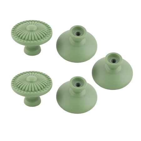 Sm Pull Green - Metal Flower Design Wardrobe Cabinet Door Drawer Pull Handle Knob Green 5pcs