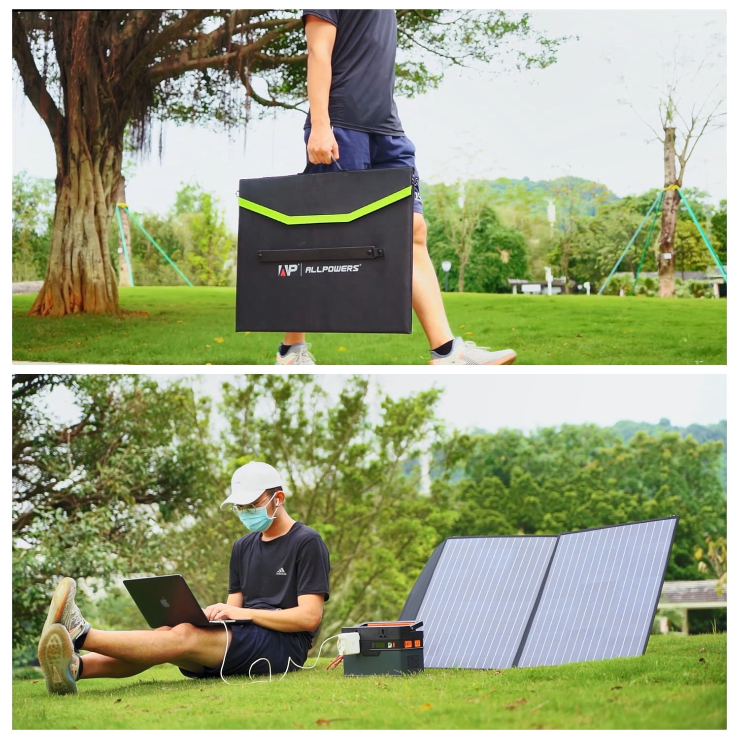 ALLPOWERS R600 Portable Solar Generator Kit, 2 Pack 100W (Total 200W) Foldable Solar Panel with 600 Watt 299Wh LiFePO4 Power Station, for Camping, Home Backup, Power Outage [Shipping Separately]