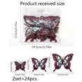 thumbnail image 4 of 24 piezas de decoraciones de mariposas rosas y calaveras negras y rojas, decoración de pared de mariposas 3D, decoraciones de fiestas de mariposas, decoraciones de cumpleaños, decoración de Halloween, 4 of 7