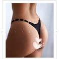 thumbnail image 6 of Sexy Metal Letter Buckle Splicing Thong Women Girl Satin Underwear Lingerie Seamless Panties High Fork Briefs L FLORAL, 6 of 8