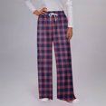 thumbnail image 1 of Soki Women Pajama/Lounge Pants Checkered Printed Drawstring Side Pockets Casual Trousers With Pockets, 1 of 5