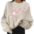 thumbnail image 1 of Gibobby Tops Mujeres Casual Sudadera gráfica con estampado del Día de San Valentín para mujer, informal de cuello redondo, camisa holgada, Tops ligeros (Beige, XL), 1 of 4