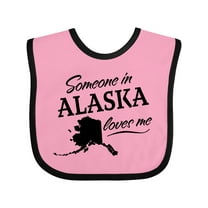 Inktastic Someone in Alaska Loves Me Boys or Girls Baby Bib