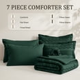 thumbnail image 4 of DHOLE Queen Size 7-Piece Bed in a Bag Comforter Set – Boho Tufted Shabby Chic Bedding, Ultra Soft Microfiber All-Season Vintage Farmhouse Duvet Cover Set with Pillow Shams - Green, 4 of 12