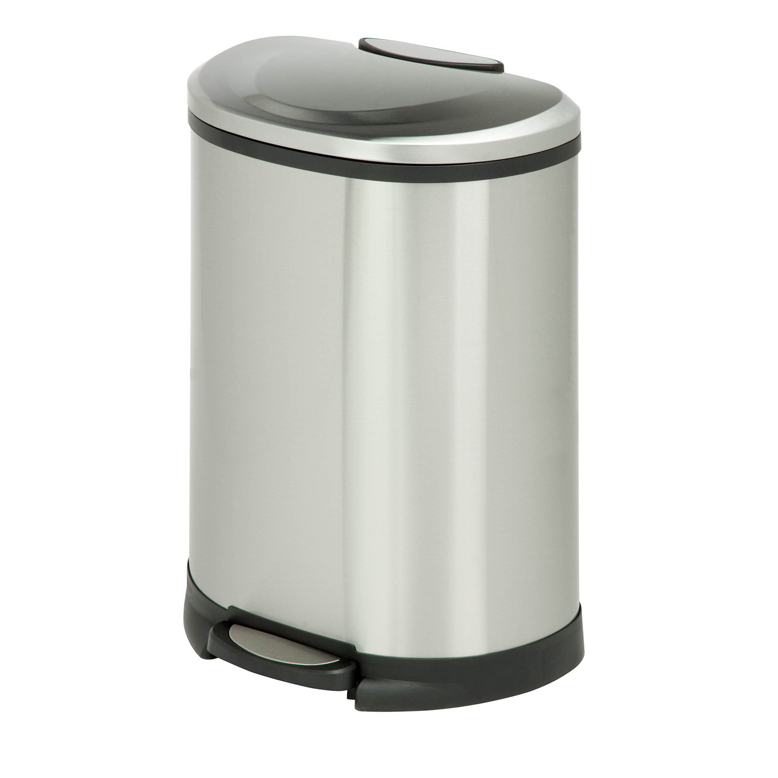Honey Can Do 50-Liter Stainless Steel Step Trash Can, Matte Black ...