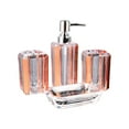 thumbnail image 5 of 4Pcs Bath Accessory Soap Dispenser Transparent Lotion Bottle Vanity Accessory Set Toilet Accessories Set Soap Dish Toothbrush Cup Decor Rose, 5 of 9