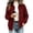 Red, variant on cocolona Womens Zipper Cardigan Sweater Trendy Crew Neck Long Sleeve Casual Sweater Knit Warm Fall Winter Cardigan
