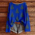 thumbnail image 2 of Fiaer Christmas Womens Knitted Sweaters Plus Size Trendy Crew Neck Xmas Shirts Long Sleeve Casual Loose Fit Tops Blue M, 2 of 3