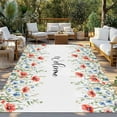 thumbnail image 3 of Fsddascl Red Blue Spring Floral Outdoor Rug for Patio/Deck/Porch, Non-Slip Large Area Rug 4 x 6 Ft, Pastoral Botanical Welcome Indoor Outdoor Rugs Washable Area Rugs, Reversible Camping Rug Carpet, 3 of 5