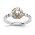 thumbnail image 2 of Stackable Expressions Sterling Silver and 14 Karat Yellow Gold Accent White Topaz Ring, 2 of 6