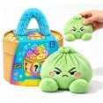 thumbnail image 2 of Cute Green Bao Bun Dumpling Plush with Steamer Box, Soft Squeezable Stuffed Dumpling Toy with Embroidered Face, Anxiety Relief Fidget Plushie for Office Desk Home Decor Novelty Gift, 2 of 7
