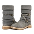 thumbnail image 2 of Bota DREAM PAIRS para Mujer, Media Caña, Invierno, Nieve, Gris, Talla 9.5, 2 of 6