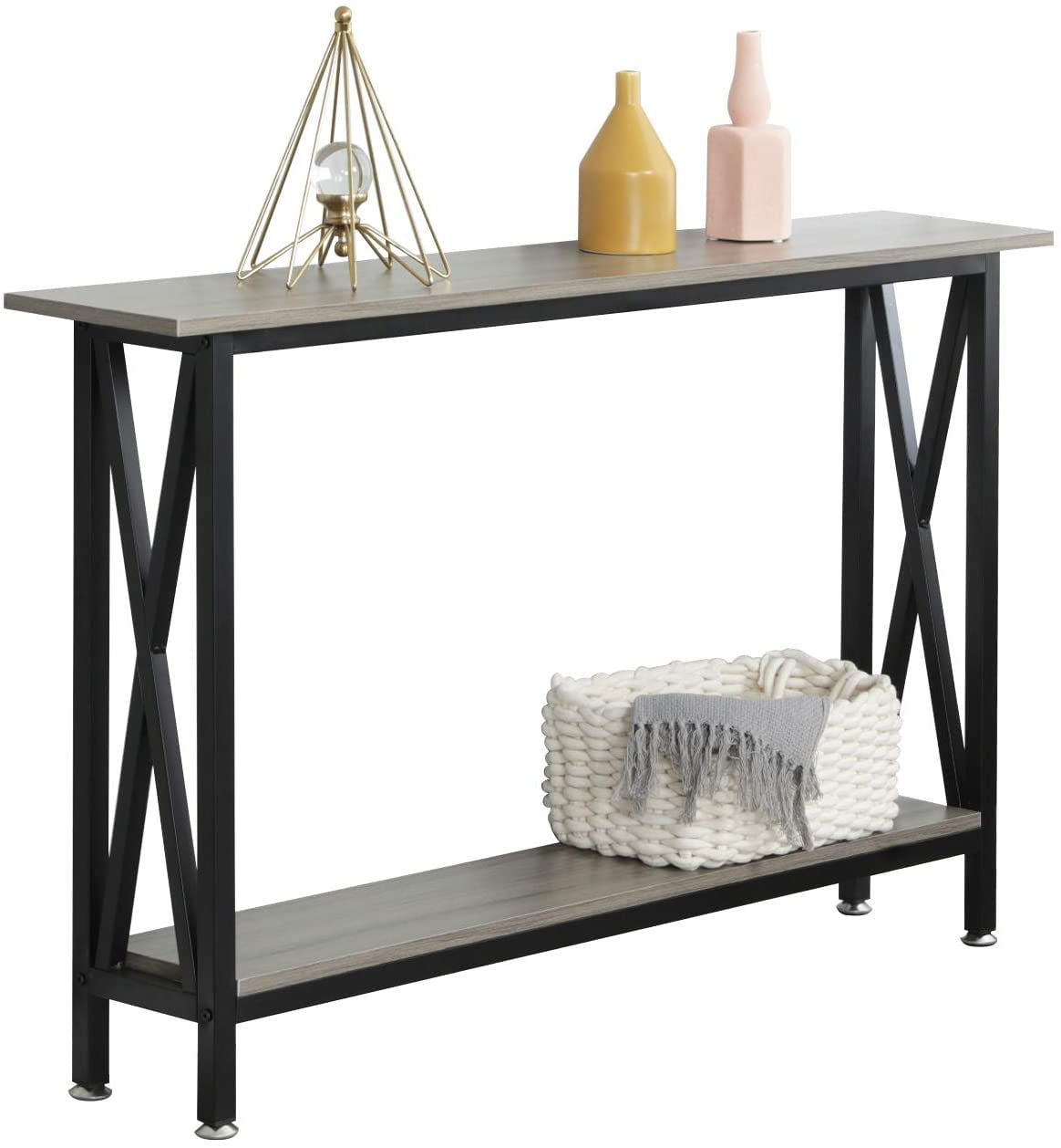 DlandHome Entryway Table with Storage Shelf Console Table for Living