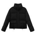 thumbnail image 5 of Kmdttou Womens Winter Coats Puffer Jacket Womens Solid Color Fshion Pocket Hodded Keep Warm Coat, 5 of 7