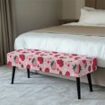 thumbnail image 2 of XYZCANDO Strawberry Pattern Rectangular Long Bench Protector, Dustproof Rectangular Long Bench Slipcover Soft Polyester Spandex Bench Seat Slipcover for Bedroom, 2 of 9