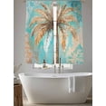 thumbnail image 5 of Boho Coastal Beach Sheer Curtains 72 Inch Length 2 Panels Set, Tropical Ocean Coconut Flower Plant Voile Window Treatment Rod Pocket Curtains Sheers Drapes for Bedroom/Living Room/Kitchen 52"x72"x2, 5 of 7