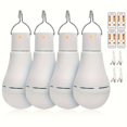 thumbnail image 1 of LOVEVER 4 Pack Portable Emergency LED Bulbs  Afoskce USB Rechargeable Camping Light With Remote Timer  5 Lighting Modes  With Hook  1500mAh Smart Light Bulbs For Emergency  Camping  Hikin, 1 of 7