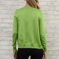 thumbnail image 4 of Women's Cardigan Sweater Long Sleeve Crewneck Button Down Solid Cable Knit Coat Green M, 4 of 6