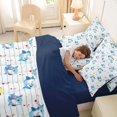 thumbnail image 4 of Feelyou Kawaii Music Shark Bedding Comforter Set for Kids Boys Girls, Striped Animal Full Bedding Set, White Blue, Blue Reversible, 7 Pieces, 4 of 7