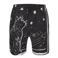 thumbnail image 3 of Honeii's Star Gazing Cat Illustration Print Men's Casual Shorts with Drawstring，Swim Trunks Quick Dry Beach Shorts, 3 of 5