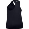 thumbnail image 5 of Under Armour Womens Solid Sleeveless Tech Tank Black 001/Metallic Silver 1X, 5 of 8