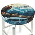 thumbnail image 3 of Balery Iceberg Bald Eagle Fundas de asiento para taburete de bar redondo de tela de terciopelo ajustables que protegen de arañazos y manchas para sillas de 14 a 17 pulgadas.-12 inch, 3 of 7