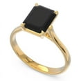 thumbnail image 2 of Diamond-Capitals 2.50 Carat Emerald Cut Black Onyx Gemstone Wonderful Solitaire Engagement Ring for Fiancee 14K Yellow Gold Size 4.5, 2 of 8