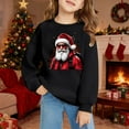 thumbnail image 2 of PMVFHDE Chandail à Capuchon et Chandails en Molleton pour Filles Imprimé Manches Longues Col Rond avec Poche Chandail Confortable Doux Décontracté pour Enfants Saison des Fêtes Noir, 5-6 Ans, 2 of 4