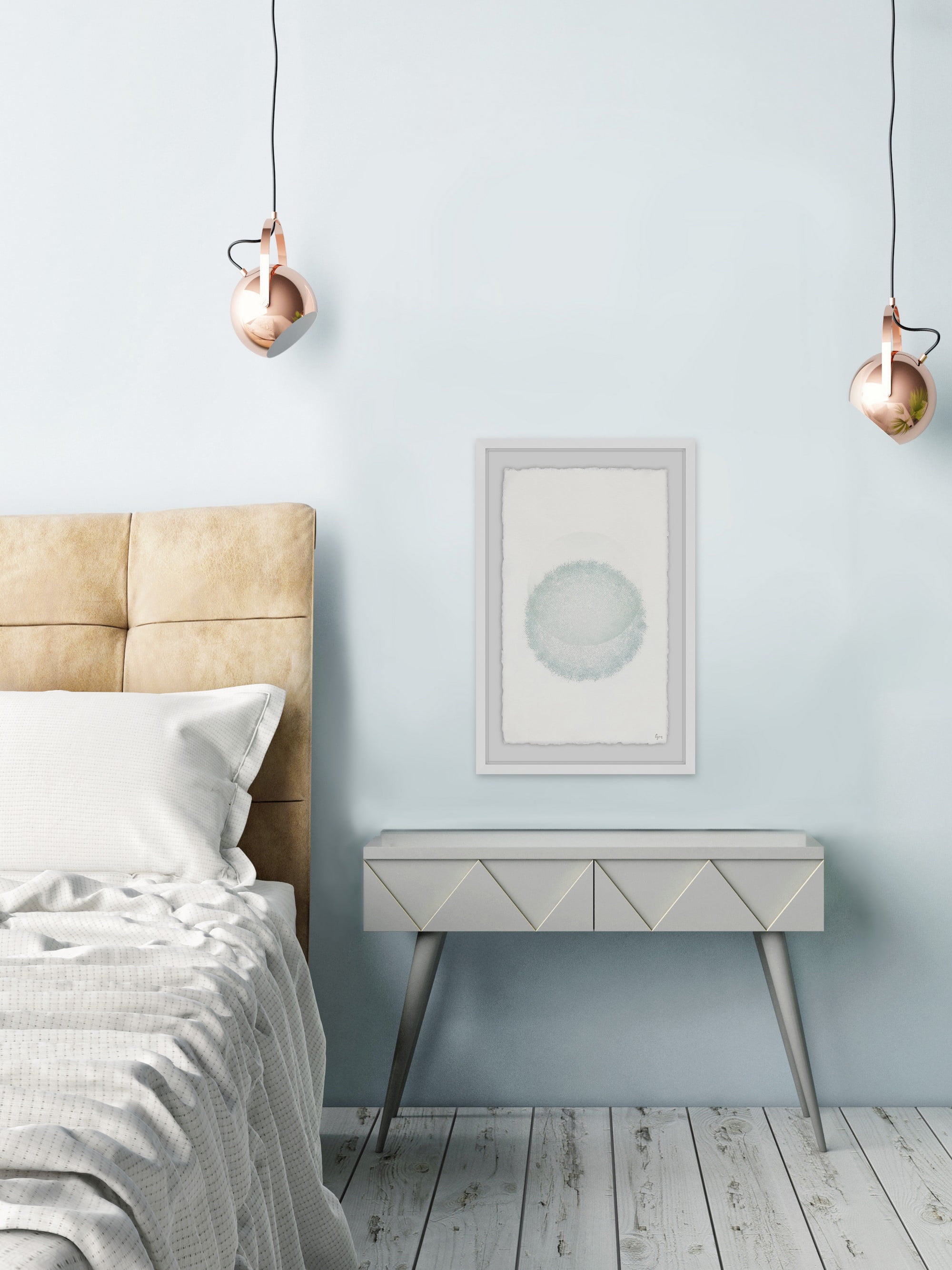 Green Blotch Framed Painting Print