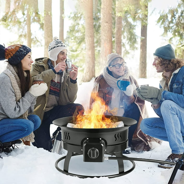 LAZY BUDDY 19in Portable Fire Pit, 58,000 BTU Outdoor Propane Gas Fire Pit  for Camping, Backyard - Walmart.com