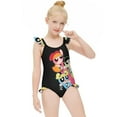 thumbnail image 5 of The Powerpuff Girls Girls Swimsuit Ruffle One-piece Beachwear Kids Cute Swimwear Summer Bathing Suit 8-10Y（130cm）, 5 of 8