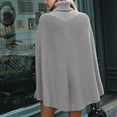 thumbnail image 6 of RMGVDSD Womens Turtleneck Knitted Sweater Batwing Sleeveless Hem Side Slit Pullover Tops Solid Color Loose Cape Shawl Loose Knit Pullover Tops /Grey, 6 of 8