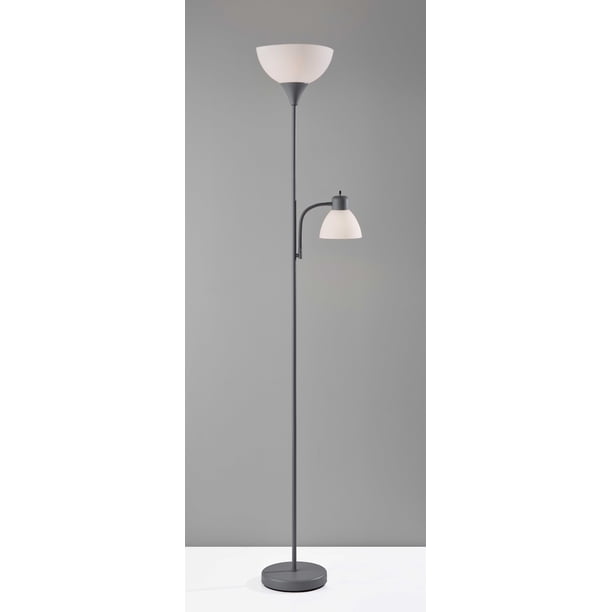 【HARTÔ】グレーモダンライト（マット調） Mainstays 72'' Gray Combo Floor Lamp With Reading Lamp, Modern