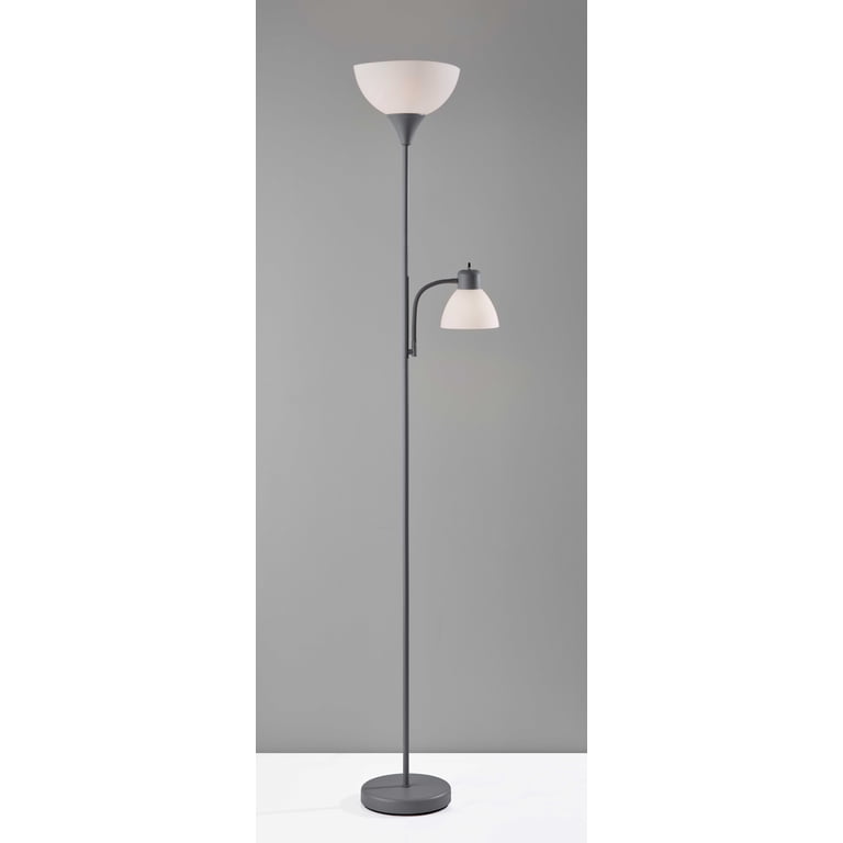 Mainstays 72 inch Silver Combo Floor Lamp with Reading Lamp Modern
