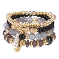 thumbnail image 7 of 4Pcs Bohemia Stackable Beaded Bracelets Set - Multilayer Stretch Stone Gold Beaded Bracelets for Women Men, Summer Beach Boho Vacation Jewelry Gifts, 7 of 7
