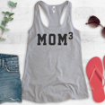 thumbnail image 2 of Mom 3 Tank Top, Ladies Racerback Tank Top, Mom Tank, Mama Tank, Mother Tank, Mother's Day Tank, Heather Gray, XX-Large, 2 of 3