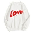 thumbnail image 2 of Xixinqiwan Women Valentine's Day Sweatshirt,Women's Cute Heart Sweatshirts Long Sleeve Tops Spring Fashion Clothes Trendy Holiday Outfits, 2 of 4