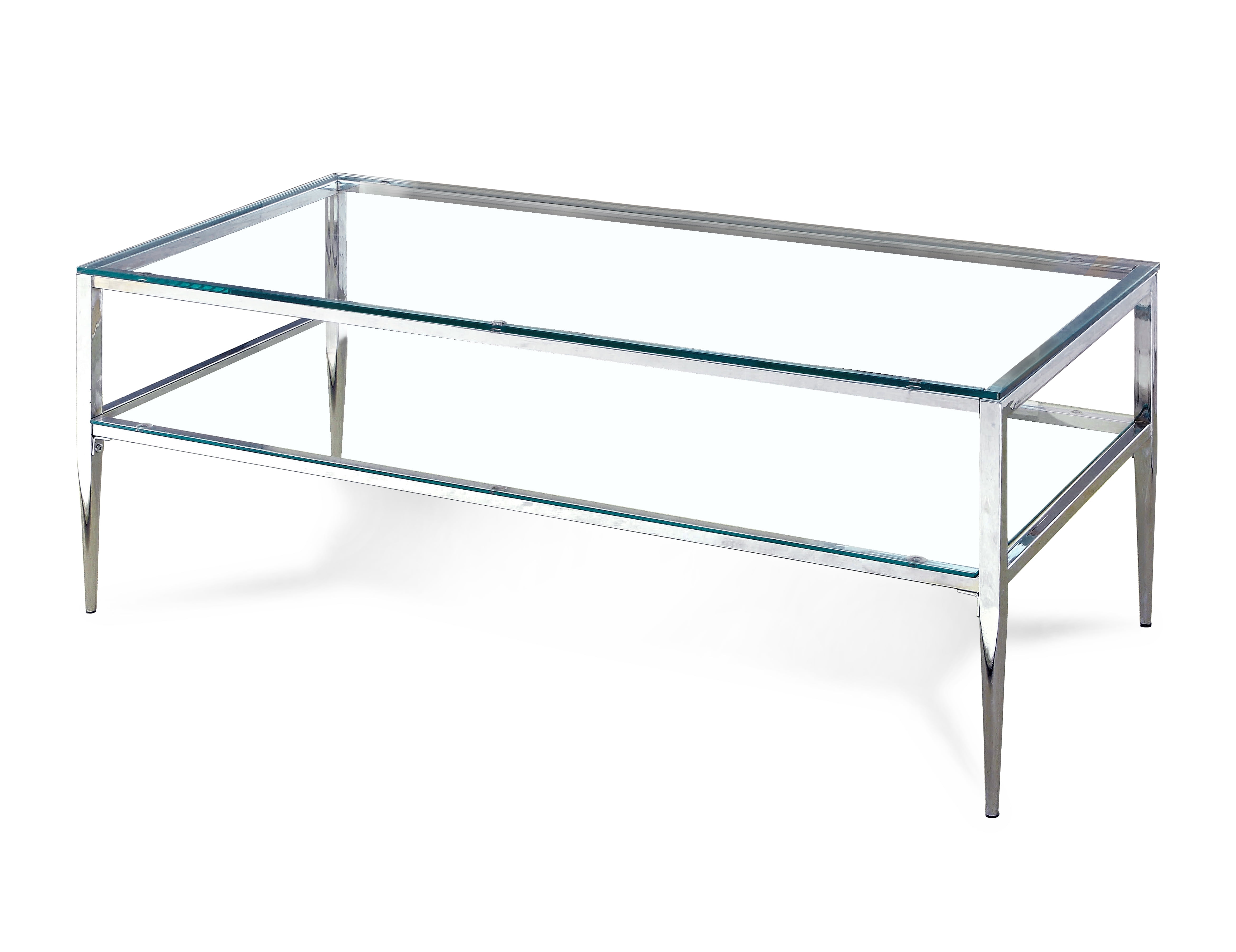 Furniture of America Sparling Contemporary Glass Coffee Table, Chrome