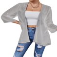 thumbnail image 4 of AMERTEER Veste en Chiffon Transparent pour Femmes Couverture Décontractée Hauts Légers Cardigans de Plage Blouse Châle, 4 of 6