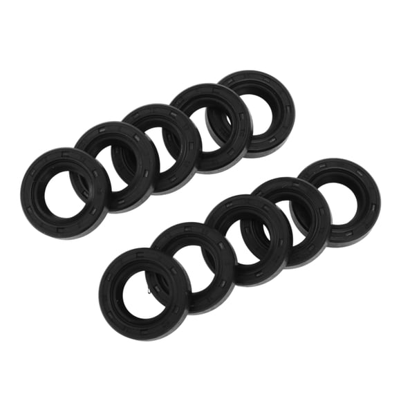 Sellos de aceite universales Unique Bargains TC de doble labio con resorte de acero, anillo de sello para eje rotativo 12x20x5mm, caucho NBR negro de alta presión, 10 Pcs