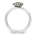 thumbnail image 2 of Auriga Fine Jewelry 925 Sterling Silver with 14K Accent Antiqued Round Blue Topaz Ring for Women Size 8, 2 of 6