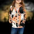 thumbnail image 2 of Odeerbi Toddler Boys Girls Halloween Zip Up Hooded Sweatshirt Jacket Children's Long Sleeve Pattern Printed Sweatshirts Round Neck Short Top Zipper Cardigan Hooded Sweatshirt White, 2 of 3