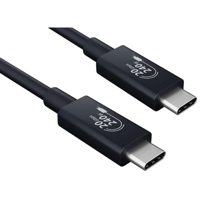 Cable Leader 2m USB4 Gen 2x2 240W Type C Cable, Up to 20Gbps, 4K Support, E-Mark Certified, Black