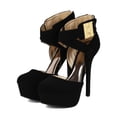 thumbnail image 5 of Qupid BB79 Women Nubuck X Band Almond Toe Platform Stiletto Heel Pump, 5 of 5