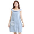 thumbnail image 1 of Toalla de baño usable con hombros descubiertos para mujer, bata de baño absorbente de agua para playa, Spa, gimnasio, vestido deslizante, 1 of 5