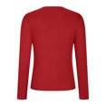 thumbnail image 5 of TKLPEHG Womens Dressy Tops V-Neck Slim Tops Casual Comfy Lightweight Long Sleeve T Shirt Fashion Solid Color Fall Tops Pullover (Red,M), 5 of 6